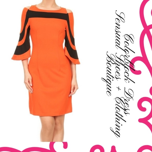 ambition Dresses & Skirts - ☺ Colorblock Cold Shoulder Dress